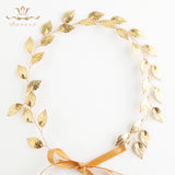 Leaves Korean Brides Headbands Gold Soft Hairbands Long Wedding Hair Accessories Party Dress Accessories