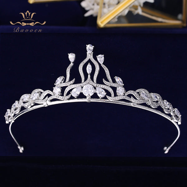 Sparkly Silver Tiaras Headpieces for Brides Zircon Crystal Bridal Crowns Wedding Hairbands Evening Hair Accessories