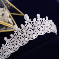 Gorgeous Full Zircon Bridal Tiaras Crowns Plated Crystal Wedding Hairbands For Brides Hair Accessories