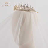 Luxury Silver Zircon Wedding Tiaras Crowns Plated Crystal Brides Hairbands Bridal Hair Jewelry Bridesmaid Hair Accessory