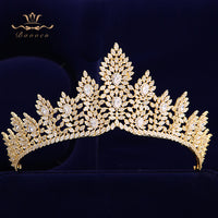 Royal Princess  Full Zircon Crystal Brides Tiaras Crowns Silver Wedding Hairbands Evening Hair Jewelry Wedding Accessories