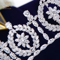 Royal Cubic Zircon Wedding Tiaras Crowns Headpieces Silver Brides Hairbands