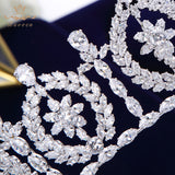 Royal Cubic Zircon Wedding Tiaras Crowns Headpieces Silver Brides Hairbands