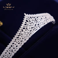 Simple Full Zircon Bride Tiaras Headpieces Silver Crystal Bridal Tiaras Wedding Hair Accessories