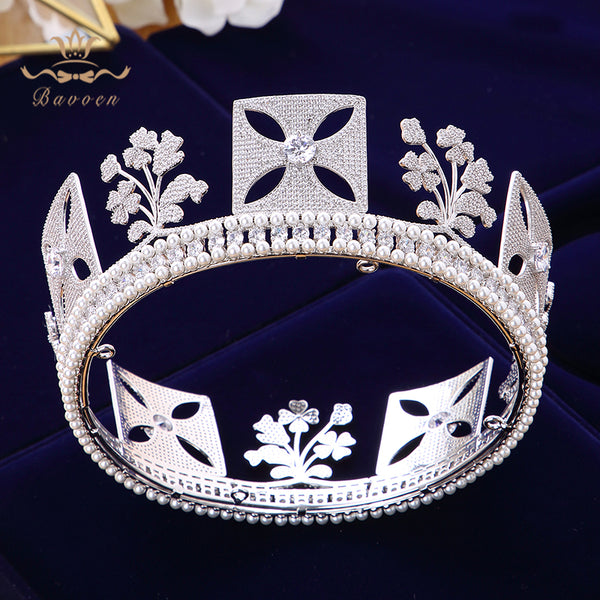 Royal Diana Princess Full Zircon Bride Tiaras Tocado Novia Headband