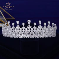 Sparkly Oversize Full Zircon Bridal Tiaras Crowns Headpieces Plated Crystal Wedding Hairbands For Brides TR0356