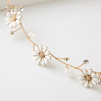 Korean Brides Handmade Gold Hairbands sun Flower Soft Headband Tiara Crystal Hair Accessory