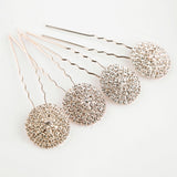 4 pics Fashion Brides Hairpins Headpieces Gold Hairpins Crystal Wedding Hair Jewelry HC0009