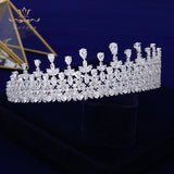 Sparkly Oversize Full Zircon Bridal Tiaras Crowns Headpieces Plated Crystal Wedding Hairbands For Brides TR0356