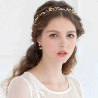 Romantic Wedding Headbands Korean Flower Brides Hairbands with ribbon Bridal Soft Crystal Tiara Pearls Hair Jewelry