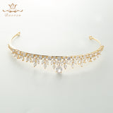 Gorgeous Full Zircon Bridal Tiaras Crowns Plated Crystal Wedding Hairbands For Brides