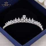 Gorgeous Full Zircon Bridal Tiaras Crowns Plated Crystal Wedding Hairbands For Brides