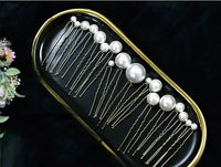 18 pics/lot Women Sparkling Pearls Hairpins Handmade Gold Hair Sticks European Pearls Hairbands Wedding Hair Accessories