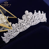 New Full Zircon Bridal Tiaras Crowns Plated Crystal Wedding Hairbands For Brides Bridesmaid Jewelry