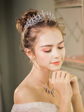 Sparking Heart Shape Full Zircon Brides Tiaras Crowns Silver Bridal Hairbands Wedding Hair Accessories TR0340