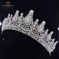 Fabulous Silver Full Zircon Wedding Hairbands for Brides Crystal Tiaras Crowns Wedding Hair Accessories