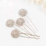 4 pics Fashion Brides Hairpins Headpieces Gold Hairpins Crystal Wedding Hair Jewelry HC0009