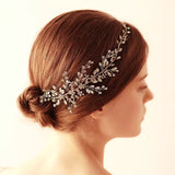 Korean Handmade Gold Wedding Hairbands Brides Soft Rhinestone Tiara Head Wear Crystal Hair Jewelry