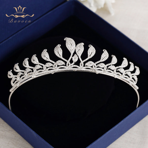 Full Zircon Brides Crowns Tiaras Elegant Headband For Brides Wedding Hair Accessories Evening Hair Jewelry