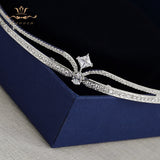 Silver Zircon Wedding Tiaras Crowns Crystal Hair bands Evening Hair Accessories for Bridesmaids