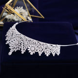 European CZ Zircon Bridal Tiaras Crowns Plated Crystal Wedding Hairbands Headpieces For Brides