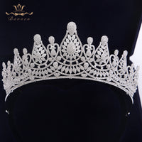 Fabulous Silver Full Zircon Wedding Hairbands for Brides Crystal Tiaras Crowns Wedding Hair Accessories