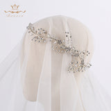 Korean Handmade Gold Wedding Hairbands Brides Soft Rhinestone Tiara Head Wear Crystal Hair Jewelry