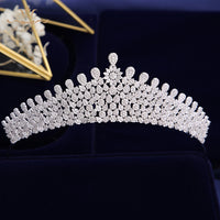 Luxurious Brides Tiaras Crowns Full Zircon Bridal Headpieces Plated Crystal Wedding Hair Accessories