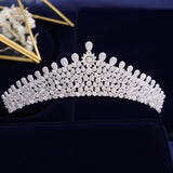 Luxurious Brides Tiaras Crowns Full Zircon Bridal Headpieces Plated Crystal Wedding Hair Accessories