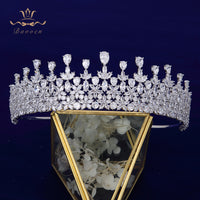 Sparkly Oversize Full Zircon Bridal Tiaras Crowns Headpieces Plated Crystal Wedding Hairbands For Brides TR0356