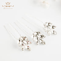 3 pics/lot Elegant Women Silver Hair Clips European Crystal Hairpins Hairbands Wedding Hair Accessory