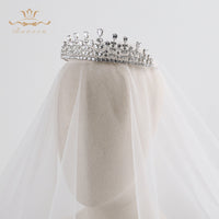 Luxury Silver Zircon Wedding Tiaras Crowns Plated Crystal Brides Hairbands Bridal Hair Jewelry Bridesmaid Hair Accessory