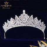 European CZ Zircon Bridal Tiaras Crowns Plated Crystal Wedding Hairbands Headpieces For Brides