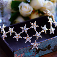 Bavoen Elegant Sparkling Wedding Hair Accessories Gold Brides Tiaras Crowns Crystal Evening Hair Jewelry