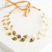 Leaves Korean Brides Headbands Gold Soft Hairbands Long Wedding Hair Accessories Party Dress Accessories