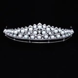 Freshwater Pearls Brides Zircon Crystal Crown Tiara Sliver Hair Accessories Evening Hair Jewelry