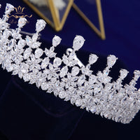 Sparkly Oversize Full Zircon Bridal Tiaras Crowns Headpieces Plated Crystal Wedding Hairbands For Brides TR0356