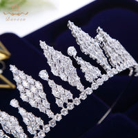 Shinning CZ Zircon Wedding Tiaras Crowns Headpieces Silver Brides Hairbands Wedding Hair Jewelry