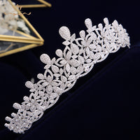 Gorgeous Full Zircon Bridal Tiaras Crowns Plated Crystal Wedding Hairbands For Brides Hair Accessories