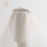 Gorgeous Full Zircon Bridal Tiaras Crowns Plated Crystal Wedding Hairbands For Brides