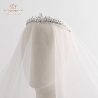 Gorgeous Silver Full Zircon Bridal Tiaras Crowns Plated Crystal Wedding Hairbands For Brideswww