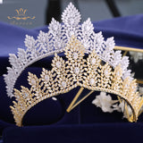 Royal Princess Silver Full Zircon Crystal Brides Tiaras Crowns Silver Wedding Hairbands Evening Hair Jewelry Wedding Accessories