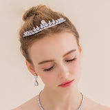 Gorgeous Silver Full Zircon Bridal Tiaras Crowns Plated Crystal Wedding Hairbands For Brideswww