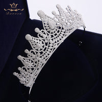 Fabulous Silver Full Zircon Wedding Hairbands for Brides Crystal Tiaras Crowns Wedding Hair Accessories