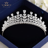 Luxury Gold Zircon Wedding Tiaras Crowns Plated Crystal Brides Hairbands Bridal Hair Jewelry Quinceanera Hair Accessory