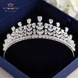 Luxury Silver Zircon Wedding Tiaras Crowns Plated Crystal Brides Hairbands Bridal Hair Jewelry Bridesmaid Hair Accessory