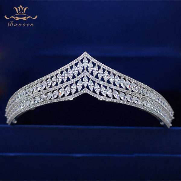 Princess Silver Crystal Wedding Hairbands Brides Full Zircon Tiaras Crowns Evening Headpieces Bridal Hair Accessories