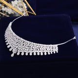 Luxurious Brides Tiaras Crowns Full Zircon Bridal Headpieces Plated Crystal Wedding Hair Accessories