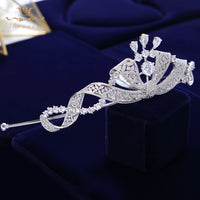 Princess Full Cubic Brides Zircon Tiaras Crowns CZ Diadema Bridal Coroa Wedding Hair Accessories TR0409