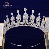 Sparkly Royal Full Zircon Bridal Tiaras Headpiece Crystal Crowns Wedding Hair Accessory TR0442